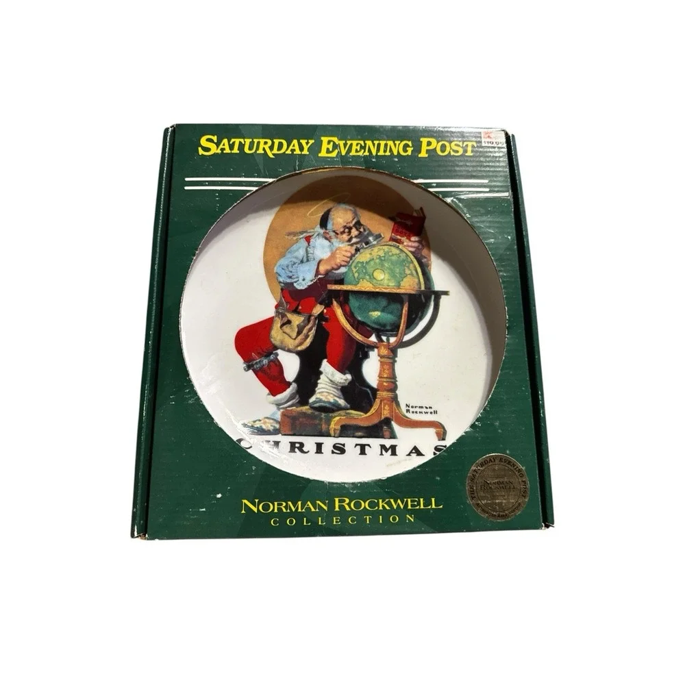 Saturday Evening Post Norman Rockwell Christmas Collection Plate 1998 NOS